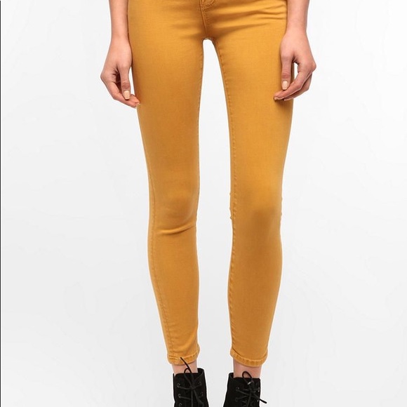 mustard high waisted jeans